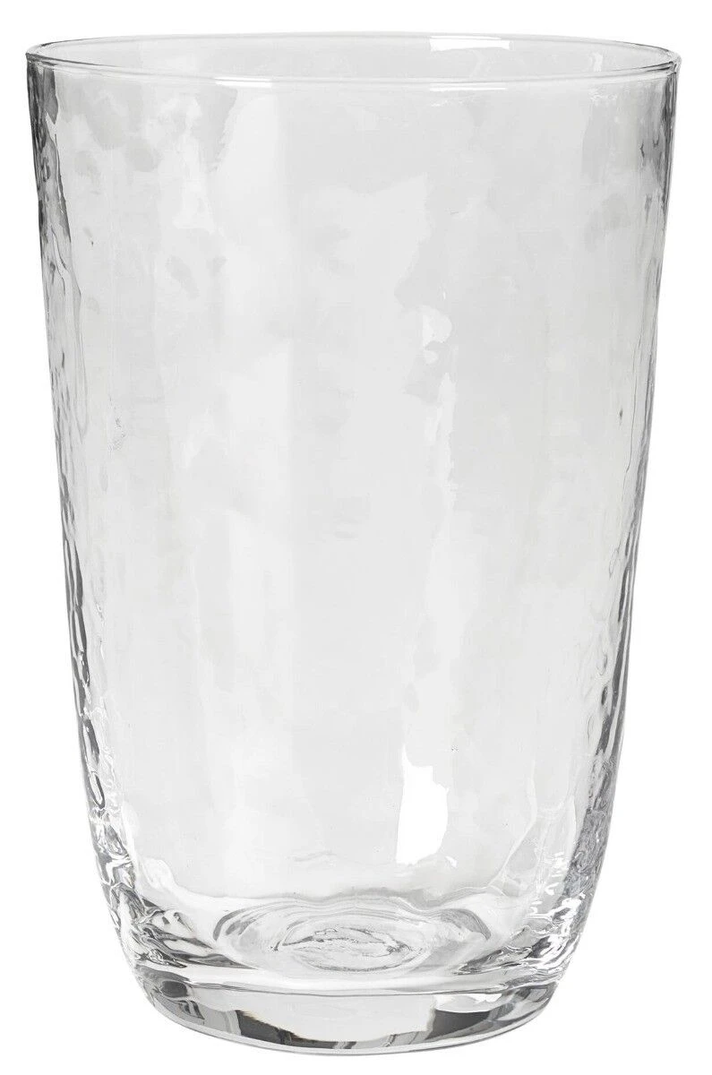 Broste Copenhagen Hammered Tumbler 500 Ml ø 9,2 Cm H 13,5 Cm Glas Transparant