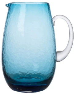 Broste Copenhagen Hammered Karaf 2 Liter ø 14 Cm H 22 Cm Glas Blauw