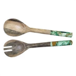 By Room Saladebestek Mangohout Marble Green 2-delig