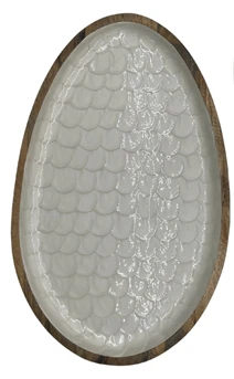 By Room Ovaal Dienblad Klein Mangohout White Pearl