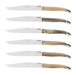Laguiole En Aubrac Steakmes 11,5 Cm Hoorn Bruin 6 Stuks