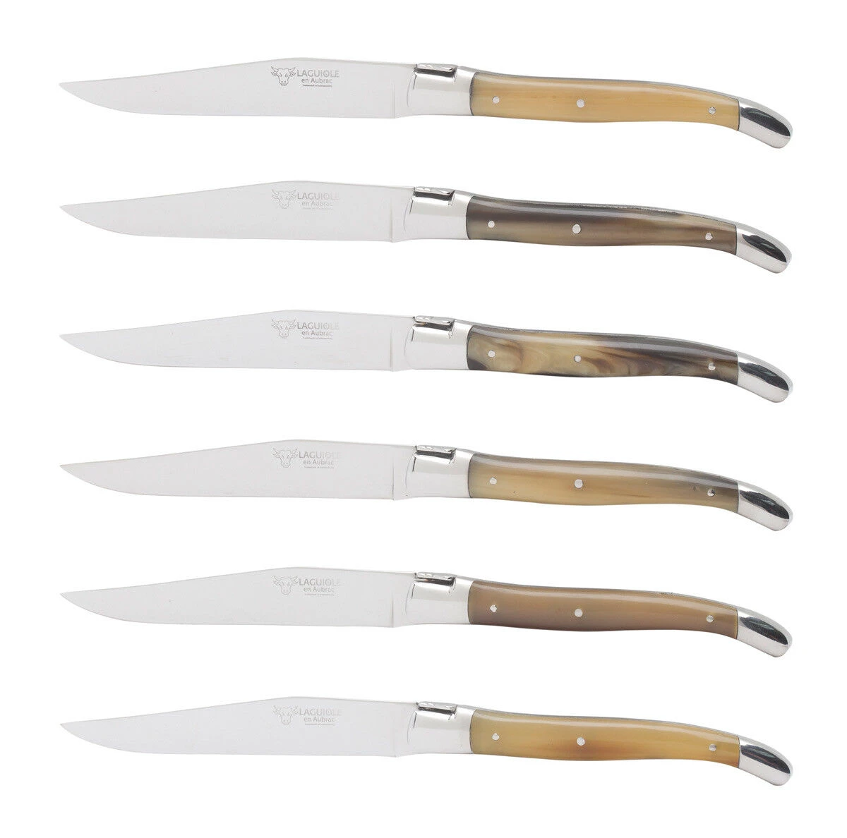 Laguiole En Aubrac Steakmes 11,5 Cm Hoorn Bruin 6 Stuks