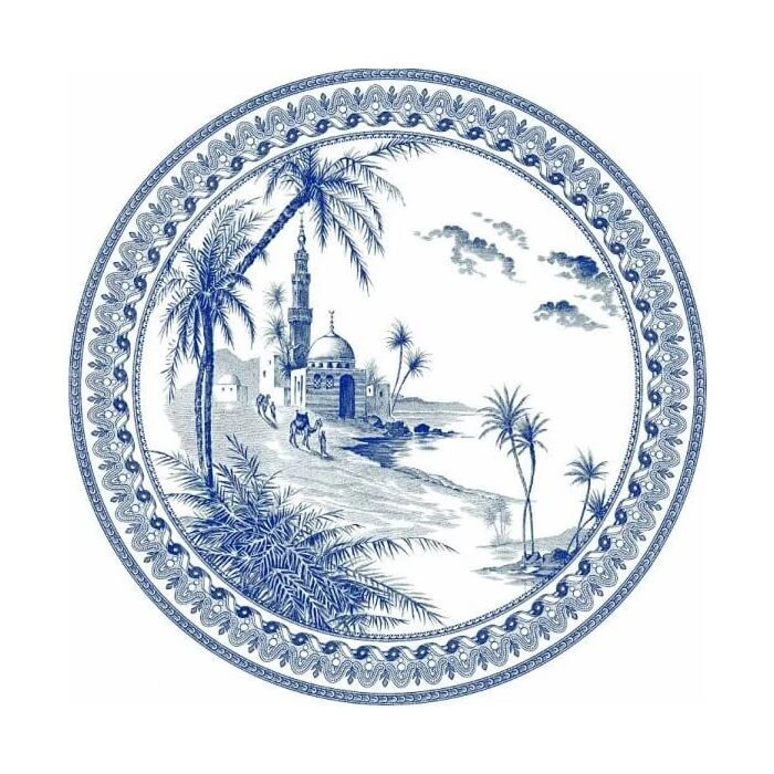 Gien Les Dépareillées Vue D'Orient Onderzetter 12,8 Cm Keramiek Crème-blauw