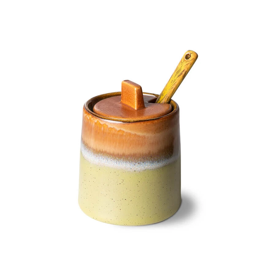 HK Living 70's ACE7083 Suikerpot En Melkkan Aardewerk Peat-Berry 2-delig - Image 2