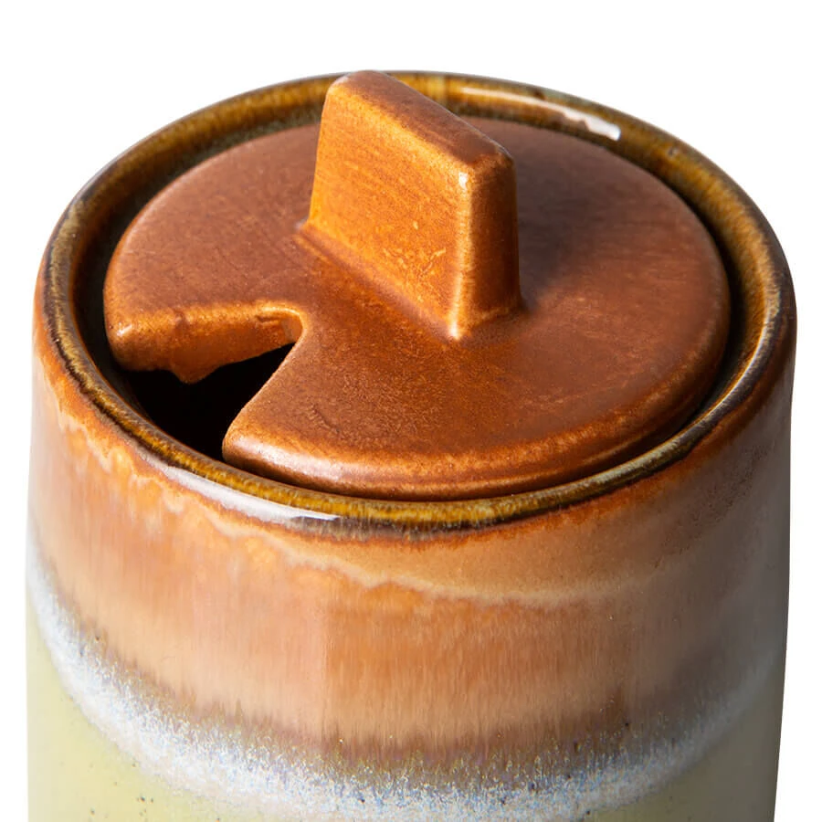 HK Living 70's ACE7083 Suikerpot En Melkkan Aardewerk Peat-Berry 2-delig - Image 4