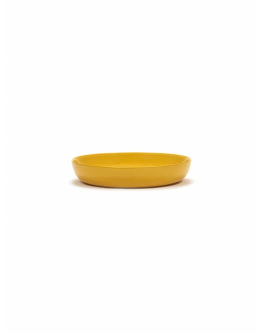 Serax Feast By Ottolenghi Hoog Bord ø 22 Cm H 4 Cm Aardewerk Sunny Yellow + Swirl-Dots Black - Image 2