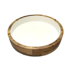 By Room Ronde Schaal Met Rechte Wand ø 34 Cm Mangohout Wit