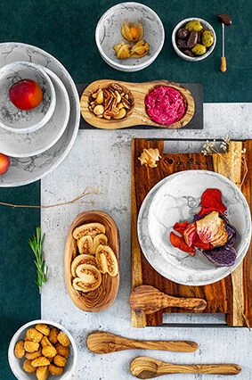 Bowls And Dishes Pure Olive Wood Slacouvert 3-tand 30 Cm Olijfhout - Image 2