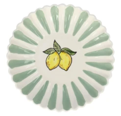 Oldenhof Citroen Coquille Diep Bord ø 23 Cm Aardewerk Groen